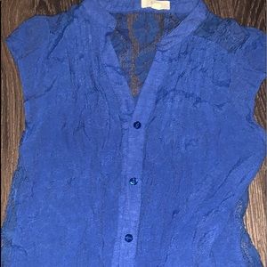 Blue lace button up shirt from Buckle